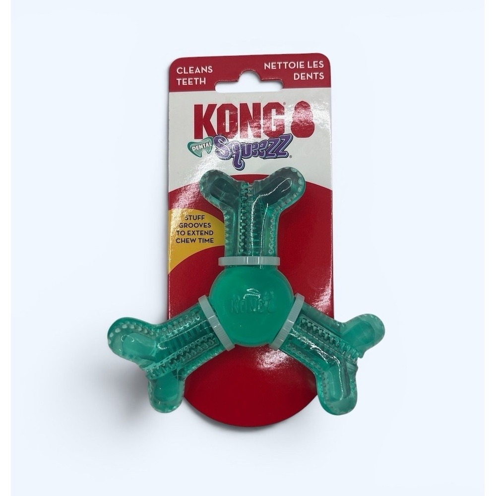 KONG Dental Squeezz MEDIUM Treat Stuffable Teeth Cleaning Dog Chew Toy